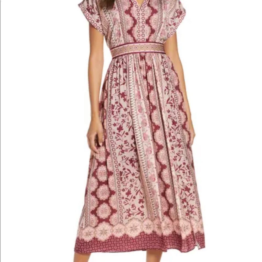 Gal Meets Glam Red and Pink Floral Dress